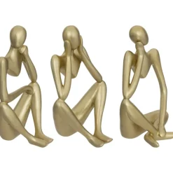 Zestaw 3 złotych figurek Le Collectionneur
