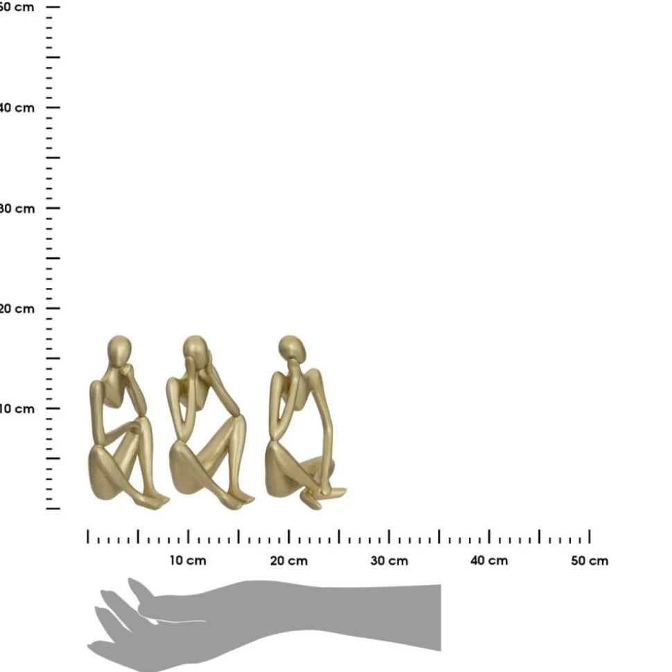 Zestaw 3 złotych figurek Le Collectionneur