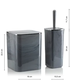 Zestaw łazienkowy 5 el Gris kwadratowy
