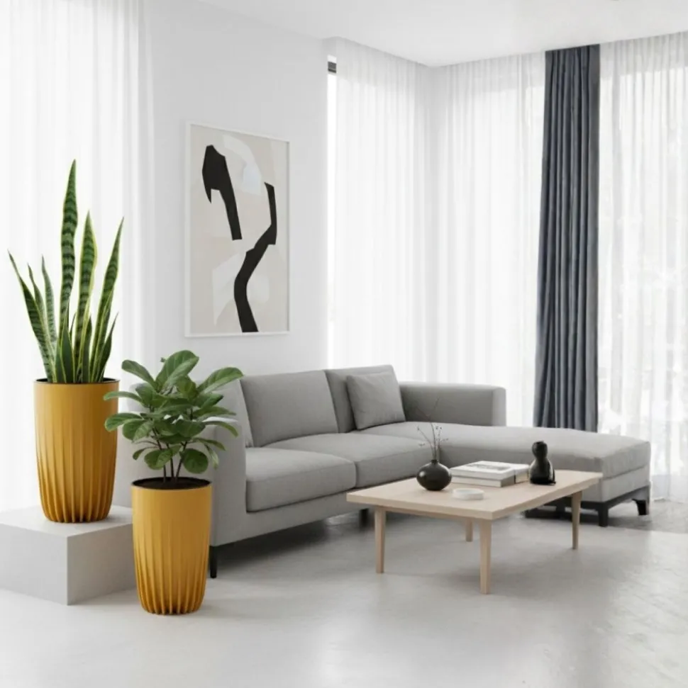 Zestaw donic Stripped Wysokie musztardowe 2 szt
