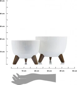 Zestaw doniczek Rosa linea Eco recykling białe