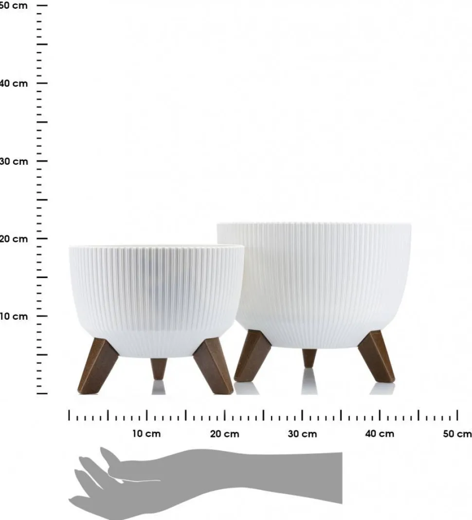 Zestaw doniczek Rosa linea Eco recykling białe