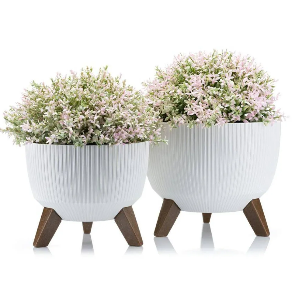 Zestaw doniczek Rosa linea Eco recykling białe