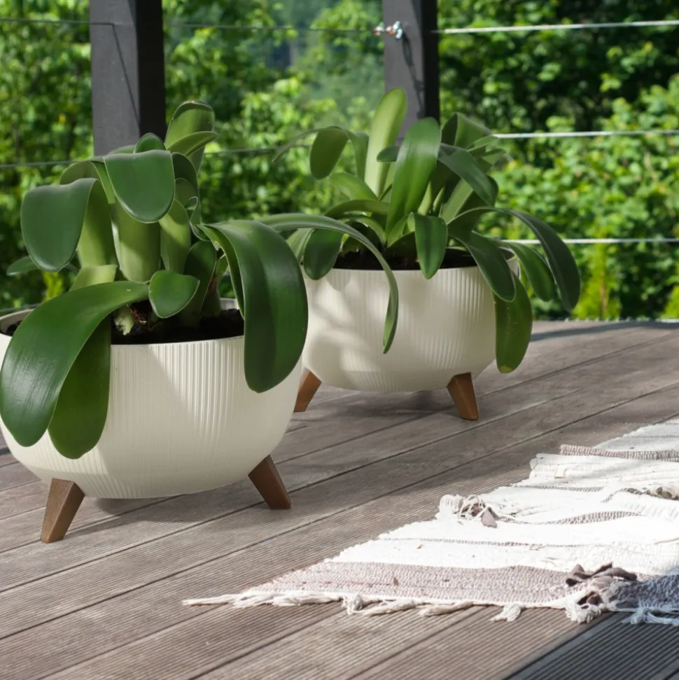 Zestaw doniczek Rosa linea Eco recykling białe