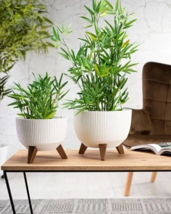 Zestaw doniczek Rosa linea Eco recykling białe