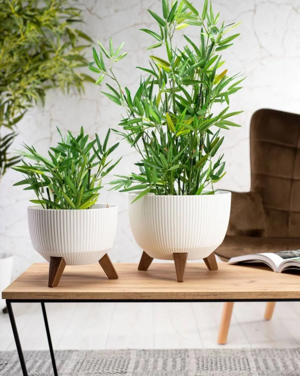 Zestaw doniczek Rosa linea Eco recykling białe
