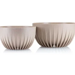Zestaw doniczek Stripped Eco coffee latte