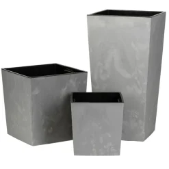 Zestaw dużych nowoczesnych donic Szary beton 3 szt