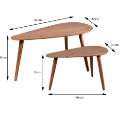 Zestaw dwóch stolików pomocniczych Walnut