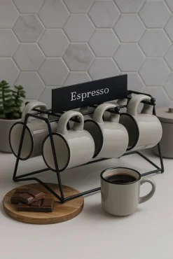 Zestaw filiżanek do espresso 100 ml szare