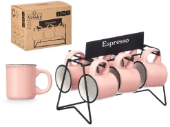 Zestaw filiżanek do espresso 100 ml różowe