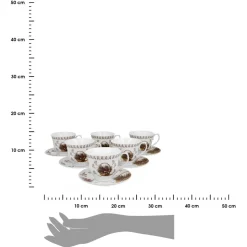 Zestaw filiżanek ze spodkami LAWENDA 6 sztuk 250 ml