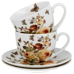 Zestaw filiżanek ze spodkami ZAHRA 2 sztuki 270 ml