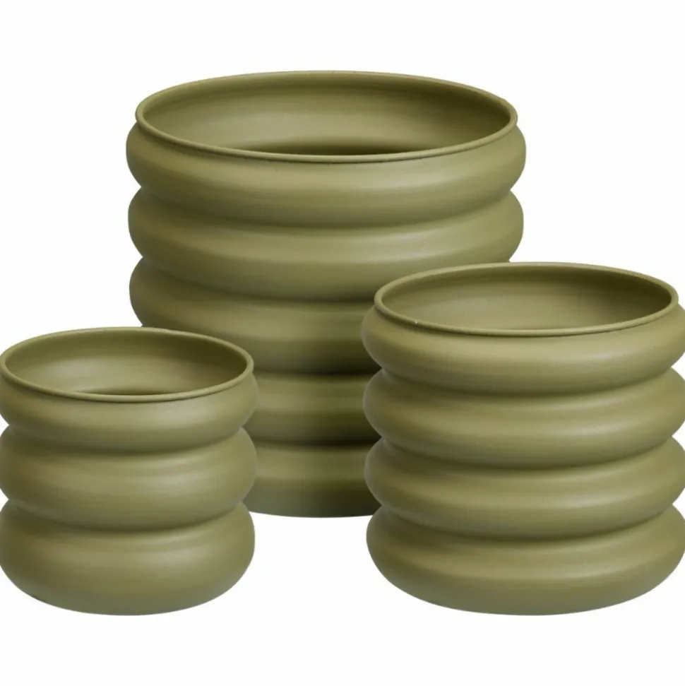 Zestaw metalowych doniczek Green Round 3 szt