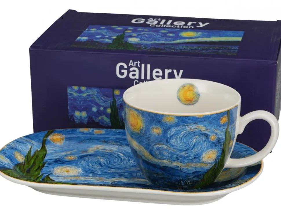 Zestaw śniadaniowy filiżanka ze spodkiem Van Gogh Starry Night