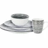 Zestaw obiadowy 16-elementowy Stone Black