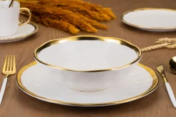 Zestaw ośmiu talerzy LISSA WHITE GOLD