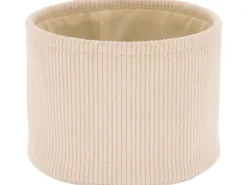 Zestaw sztruksowych pojemników 3 szt ivory