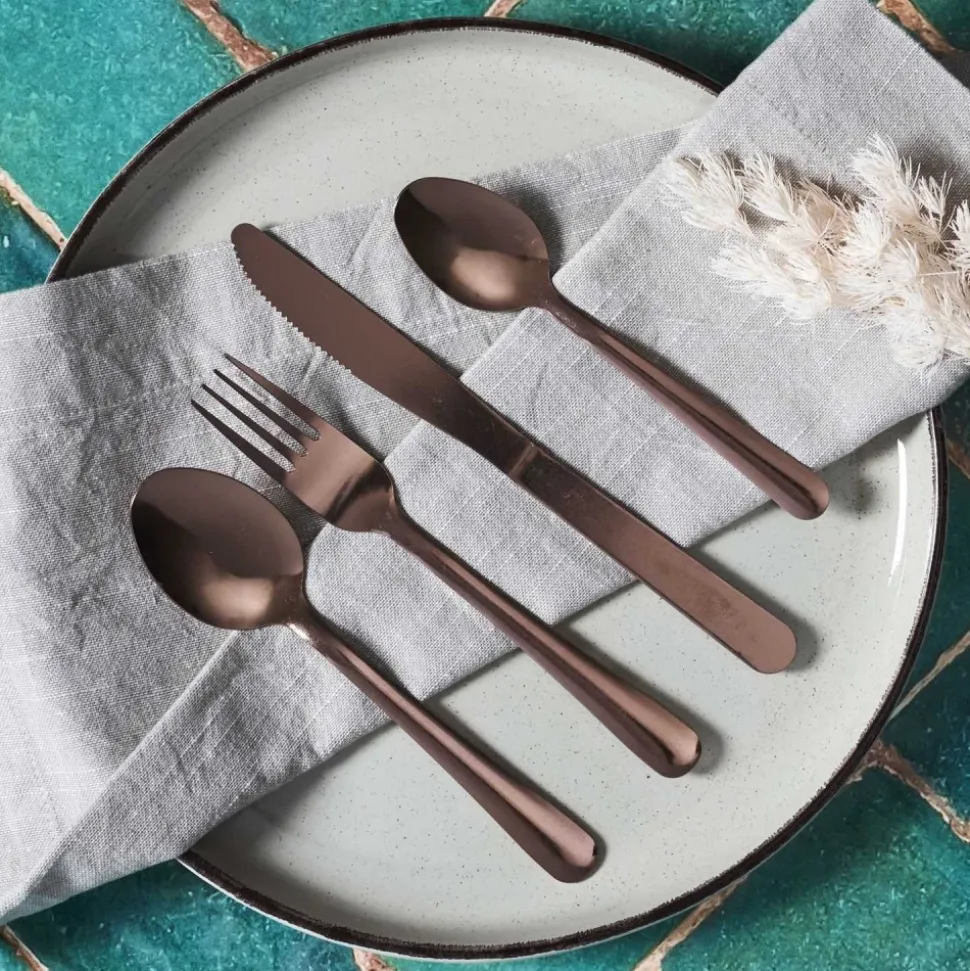 Zestaw sztućców Copper 16 el miedziane