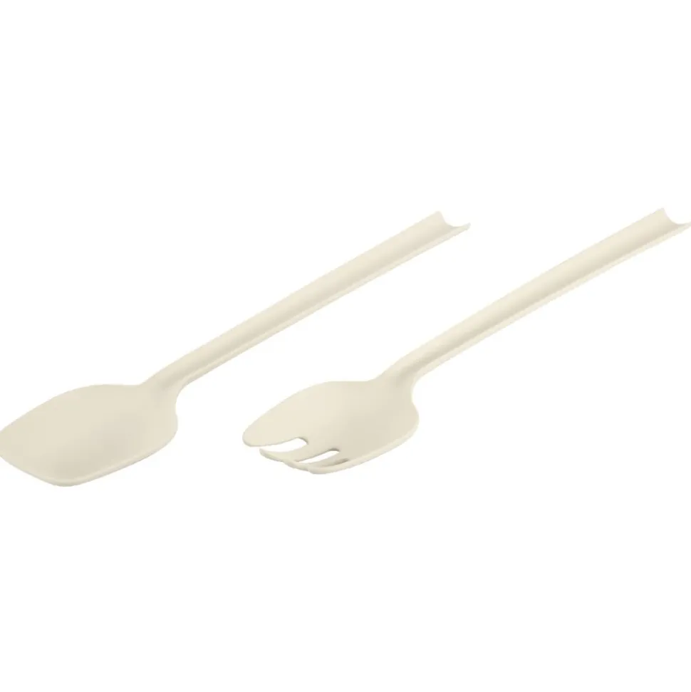 Zestaw sztućców do sałatek kremowy 29 cm