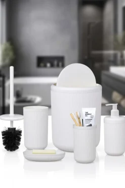 Zestaw łazienkowy LINEA 5 el kremowy * OKYANUS Online