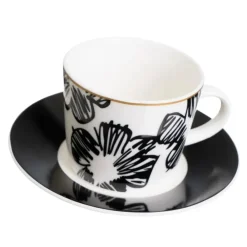 Zestaw ceramicznych filiżanek Pansy 6x100 ml * HowHomely