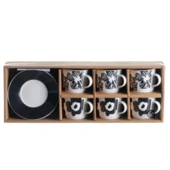 Zestaw ceramicznych filiżanek Pansy 6x100 ml * HowHomely