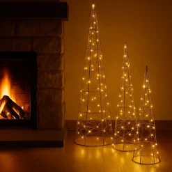 Zestaw 3 choinek stożek LED * Feeric Discount