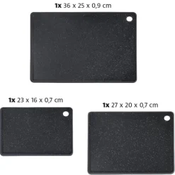 Zestaw czarnych desek do krojenia 3 sztuki * Kesper Outlet