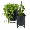 Zestaw 2 czarnych donic na metalowym stojaku * HowHomely Online