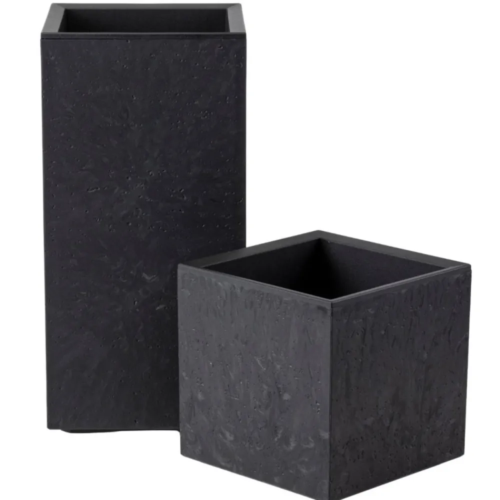 Zestaw donic na kółkach Betonique Słupek czarny beton 2 szt * HowHomely Outlet