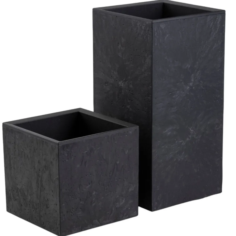 Zestaw donic na kółkach Betonique Słupek czarny beton 2 szt * HowHomely Outlet