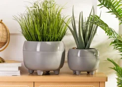 Zestaw donic na nóżkach botanica szare * HowHomely Discount