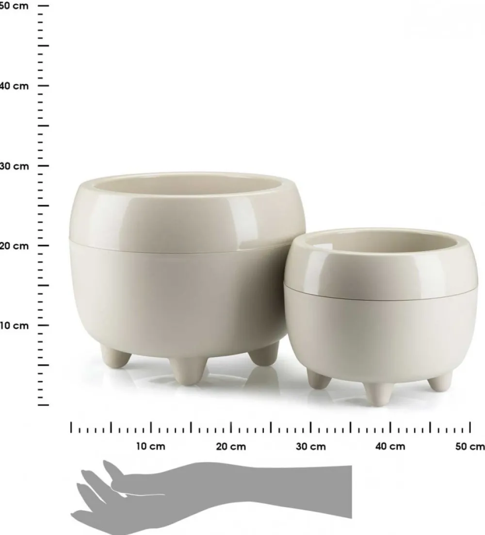 Zestaw donic na nóżkach botanica beżowe * HowHomely Clearance