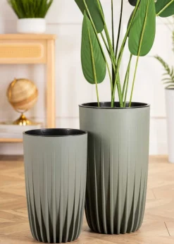 Zestaw donic Stripped wysokie szarozielone * HowHomely Outlet