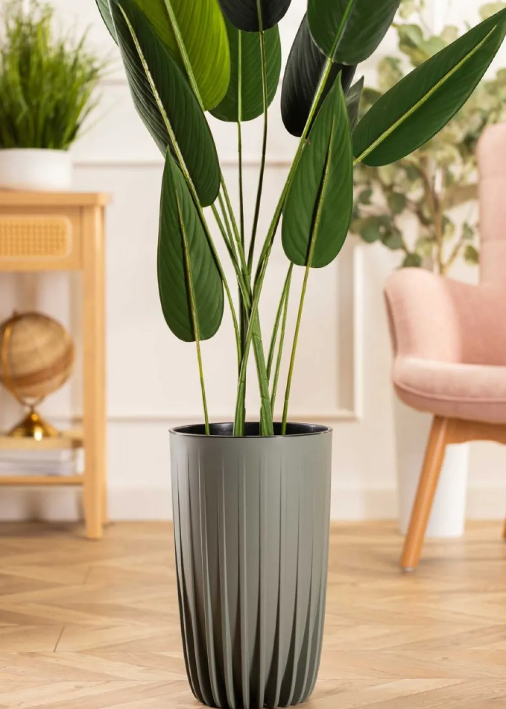 Zestaw donic Stripped wysokie szarozielone * HowHomely Outlet