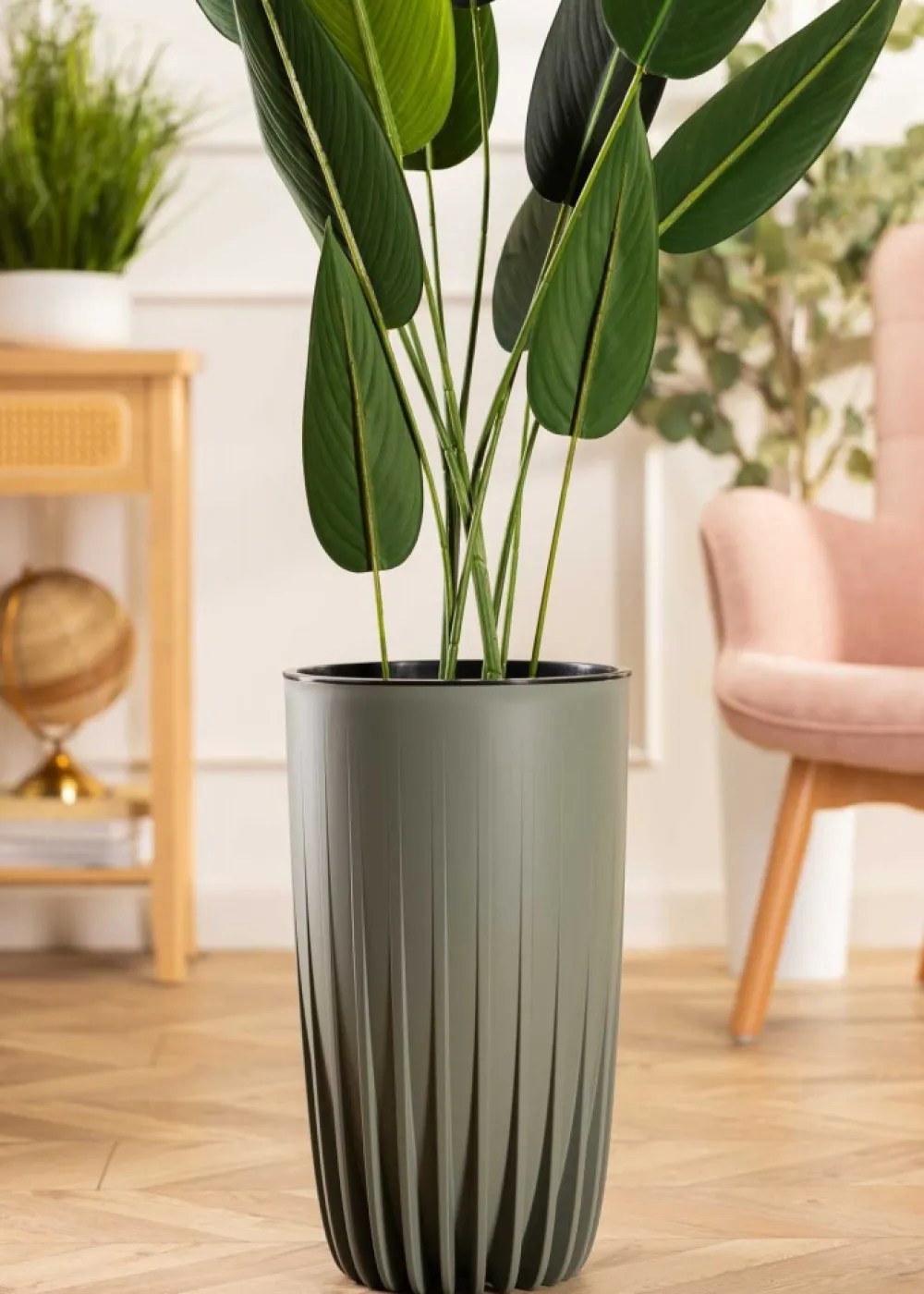 Zestaw donic Stripped wysokie szarozielone * HowHomely Outlet