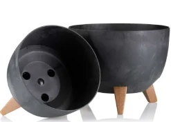 Zestaw doniczek Rosa linea czarny beton 2 szt * HowHomely Discount