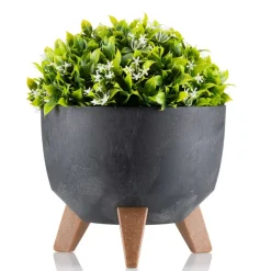Zestaw doniczek Rosa linea czarny beton 2 szt * HowHomely Discount
