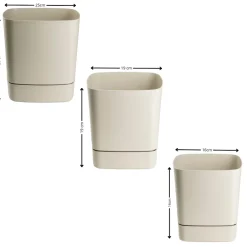 Zestaw donic z podstawką CUBI recykling beż 3 szt * HowHomely Clearance
