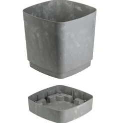 Zestaw donic z podstawką CUBI recykling szary beton 3 szt * HowHomely