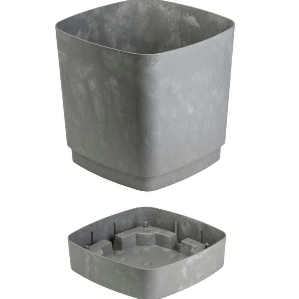 Zestaw donic z podstawką CUBI recykling szary beton 3 szt * HowHomely