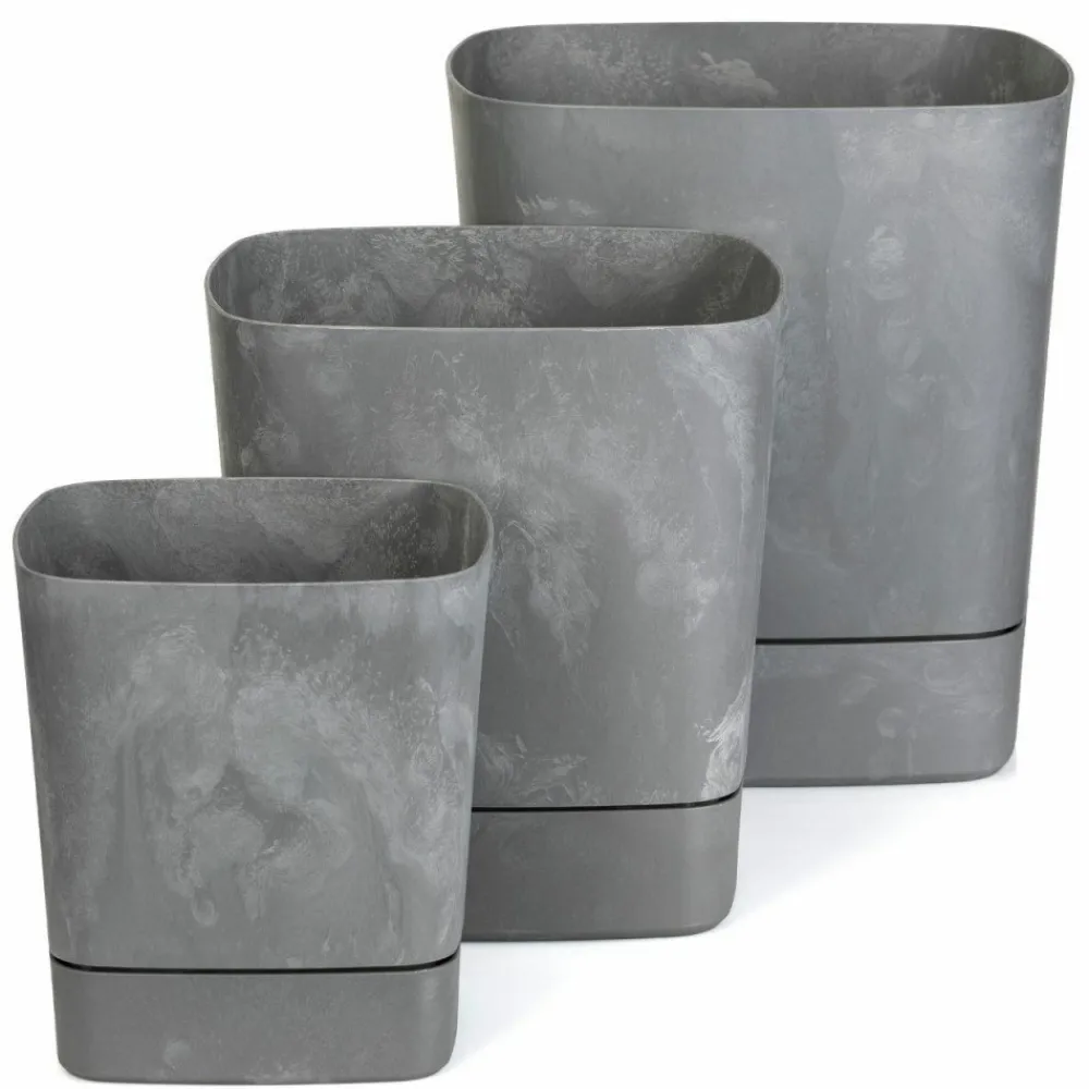 Zestaw donic z podstawką CUBI recykling szary beton 3 szt * HowHomely
