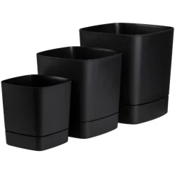 Zestaw donic z podstawką CUBI recykling czarne 3 szt * HowHomely New