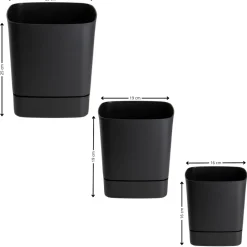 Zestaw donic z podstawką CUBI recykling czarne 3 szt * HowHomely New
