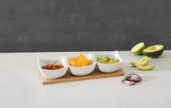 Zestaw do przekąsek białe miski na tacy * Secret de Gourmet New