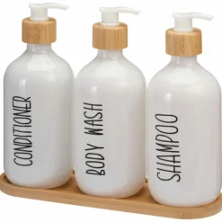 Zestaw dozowników łazienkowychw kolorze białym 3x500 ml * HowHomely Outlet