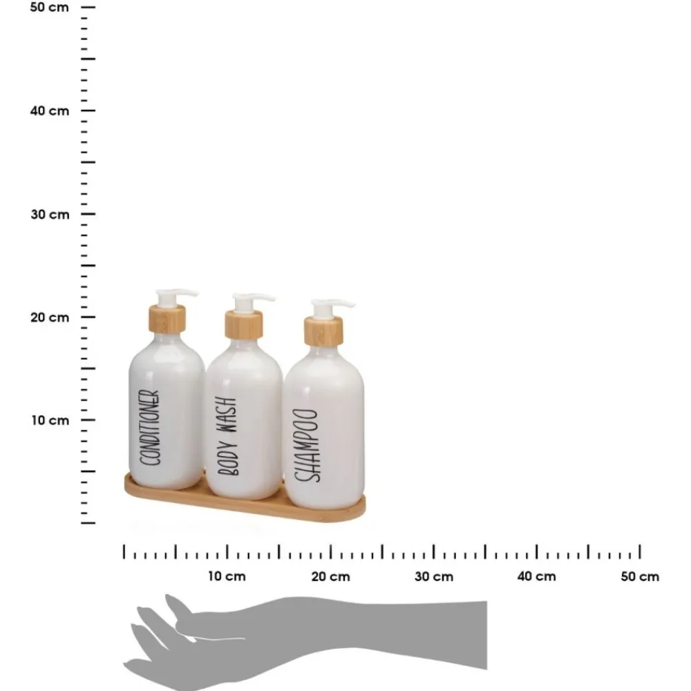 Zestaw dozowników łazienkowychw kolorze białym 3x500 ml * HowHomely Outlet