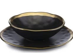 Zestaw dwóch talerzy LISSA BLACK GOLD * HowHomely Discount