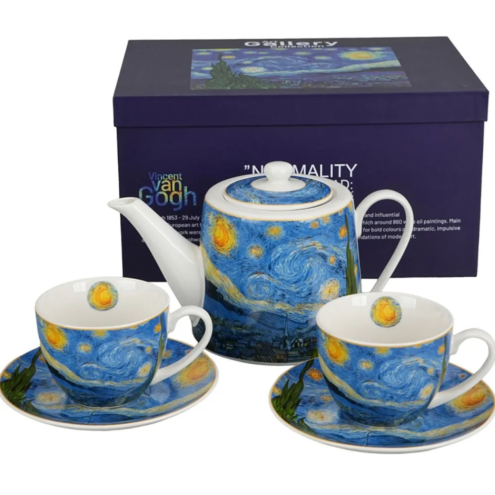 Zestaw dzbanek z filiżankami STARRY NIGHT Van Gogh * Duo New